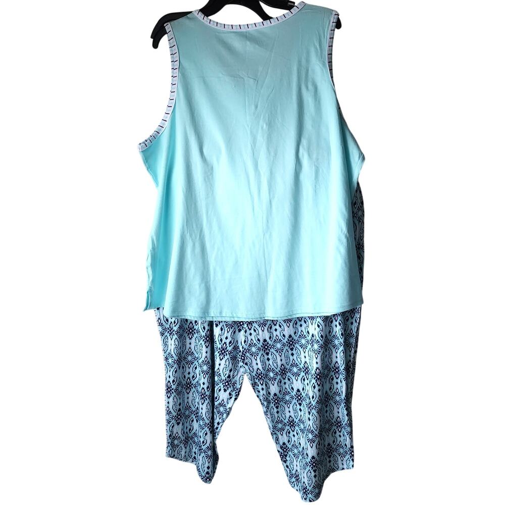 NWT Carole Hochman 2-Piece Pajama Set Aqua Blue | Cozy Lounge Sleepwear Women 2X - Picture 3 of 16